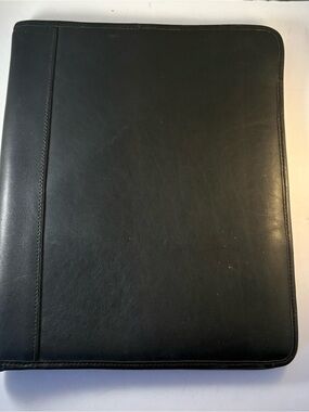 Vintage Hunt Club Black Genuine Leather Portfolio Padfolio Document Organizer